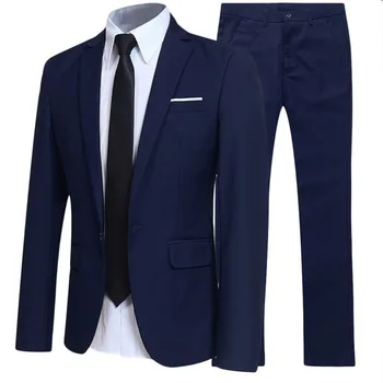 Мъжки бизнес блейзър, комплекти от три елемента, яке, палто + панталони + риза, сватбена вечерна рокля на булката, луксозни костюми за мъже