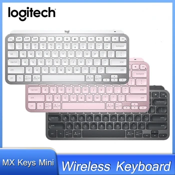 Logitech Mx Keys Мини Безжична водоустойчива клавиатура Bluetooth, 104 клавиша с подсветка, тънък тих преносим бизнес компютър-лаптоп