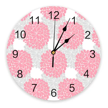 Структурата на розово Цвете Хортензия Стенни часовници за спални, Големи Модерни Кухненски Кът кръгли стенни часовници, часовници за всекидневна, домашен декор