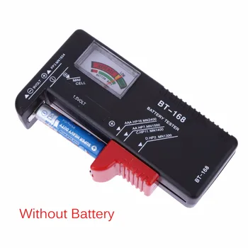 Универсален BT168 Дигитален тестер за батерии, Проверка на напрежението на бутона AA AAA 9V, инструменти за измерване на напрежението на батерията с различни размери