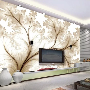 beibehang Потребителски тапети 3d стенопис, хол, спалня, ресторант, тапети с флорални шарени, изчистени линии, тв фон, тапети
