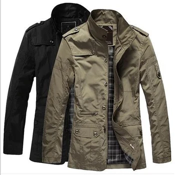 Пролет-есен мъжко яке, тънка мъжко яке голям размер, дълъг тренч, ветровка, бизнес случайни топ