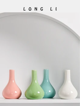 Керамична ваза ins, Креативна Домашна хол, просто мини-керамични цветя, прибори, Гидропонная ваза, за украса на дома