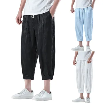 Мъжки тънък директни памучни панталони Seven Point, летни ежедневни панталони, мъжки дишащи мъжки спортни панталони за дома на открито