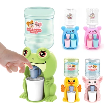 Мини детска играчка с двойно диспенсером за вода с приятен розов, син цвят, на чешма за пиене на студена/топла вода, сок, мляко, имитация на кухненски играчки