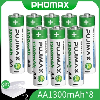 PHOMAX 8 Бр 1.2 AA Ni-MH Акумулаторна Батерия 1300 mah Батерии с Голям Капацитет за Цифрови Фотоапарати Игрални Конзоли, Преносими видео