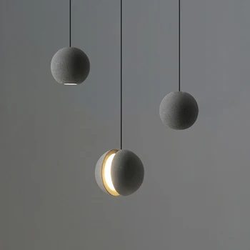 Окачен лампа Nordic moon cement, модерна и креативна трапезария, кухня, окачен лампа Planet, ресторант, кафене, бар, промишлена лампа