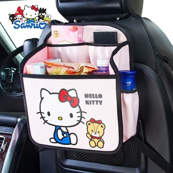 Kawaii Здравей Kittys Y2K Sanrio Чанта за съхранение на облегалката на столчето за кола, скъпа преносим кутия за съхранение на салфетки, инсталиране на автомобили, автомобилни аксесоари