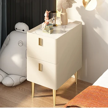 Модерни и луксозни нощни шкафчета, Италиански естетична кутия за съхранение, Малко пространство, малка странична масичка, на Централната маса за спални, Мебели за дома De Chevet