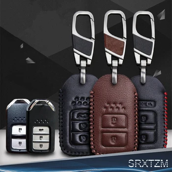 Кожен Калъф за ключове на автомобила Honda Accord Vezel Civic Pilot CRV HRV JAZZ Защитен калъф за ключове 1 бр. 2 3 Бутон