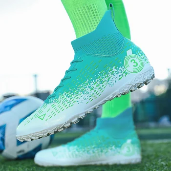 Качествена градинска футболни обувки, Футболни обувки на едро Мини футболни спортни маратонки за футзала Унисекс Futebol Chuteira De Campo