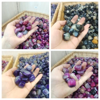 Натурален многоцветен камък ахат, полиран скъпоценен камък, с колекционерска стойност, проби от необработени скали, лечебен камък, украса за аквариум