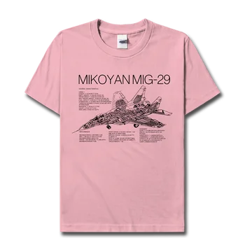Русия Микоян MiG29 ВВС Реактивен изтребител Мъжка Тениска с принтом ежедневни памучни тениски Юношеските Мъжки хип-хоп хипстерские улични върховете 01