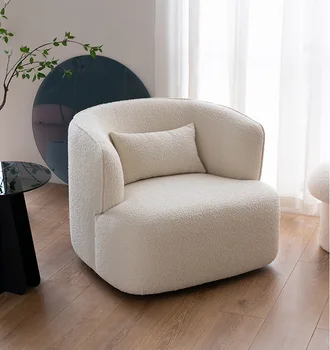 Столове за хол от берберски руно, скандинавски единична мързелив диван, лесно Луксозно дизайнерско кресло за отдих, творческа релаксиращ стол за почивка