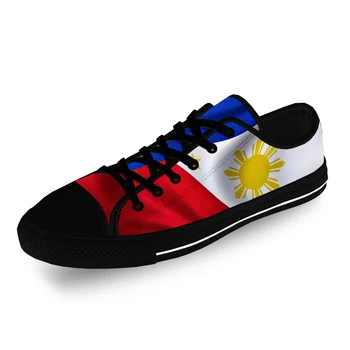 Флаг на Филипините, Популярна ежедневни облекла, Модни парусиновая обувки с 3D принтом, мъжки и женски леки, дишащи маратонки