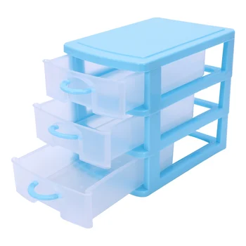 Мини полупрозрачна пластмасова кутия за съхранение на выдвижного тип (синьо 3