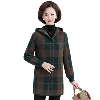 Темпераментен Модни дамски яке със свободни джобове 2022, пролетно-есенна клетчатая дамски ежедневни яке със средна дължина Дътън Dooded TopLady 6XL