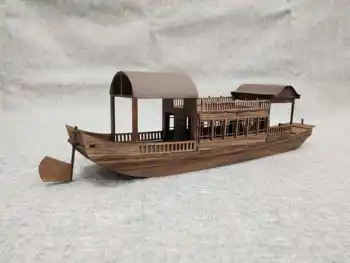 Класическа древнекитайская реката галерия лодка с дървен кораб комплект платна