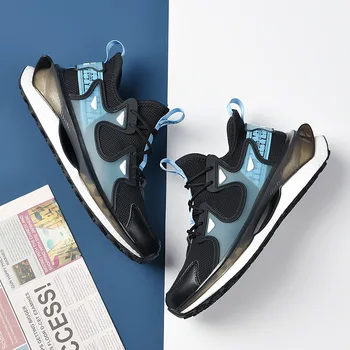 Висококачествено модерно дишаща мъжки обувки 2023, пролетно новост, мъжки спортни обувки, заглушителен мини маратонки за бягане на открито