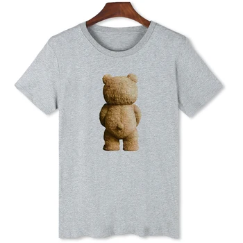 Тениска със забавна принтом плюшено мече, мъжки персонални творчески риза с къс ръкав, блузи с принтом серията Teddy Bear B1-51