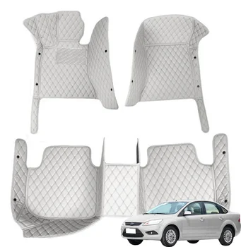 Обичай кожена авто подложка за Ford Focus 2006 2007 2008 2009 2010 Детайли на интериора, автомобилни постелки, накладки за краката, Аксесоари