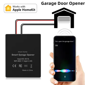 Контролер За Отваряне На Гаражни Врати За Apple Homekit Безжичен WiFi Сензор За Вратите На Автомобила Smart Switch On Off Подкрепа За Гласов Контрол Siri