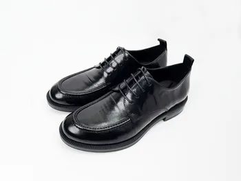 Мъжки обувки, дантели, кожа, бизнес, Оксфордские обувки, високо качество, стил, мека кожа, работа, ръчна изработка