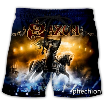 phechion, нови мъжки/дамски ежедневни панталони с 3D принтом Saxon Band, модни градинска дрехи, мъжки свободни спортни шорти A210