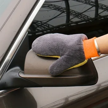 1 бр., автомобилни ръкавици от коралов кадифе с мечи лапой, ръкавици за миене на палци, аксесоари за почистване на автомобили, инструменти за почистване на стъкла