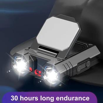 ZK30 XPE Hat Клип Light USB Зареждане led мини-налобный фенер с плавно затъмняване IPX4 Водоустойчив за къмпинг, нощни разходки с велосипеди в извънредни ситуации