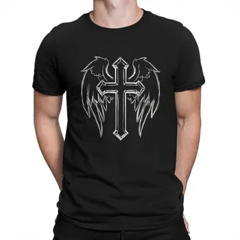 Аз обичам Исус Христос, кръст с крила на ангел, християнски религиозен дизайн, уникална тениска, тениска за почивка с Исус Бога, топла разпродажба, тениска
