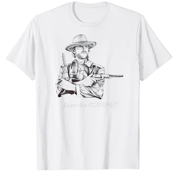 Мъжки t-shirt Клинт Eastwood The Outlaw Каубойски Филм, ризи с къс ръкав, графични тениски, лятна мъжки облекла в стил харадзюку