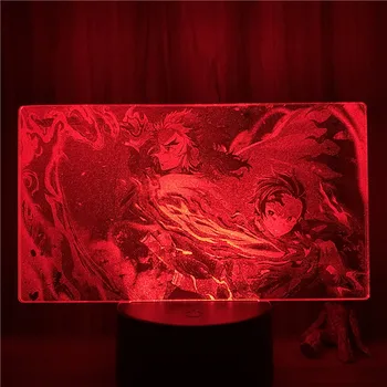 3D лампа анимирани Истинската версия. Demon Slayer Kyoujurou Tanjirou led лека нощ фигура 7 цвята Сензорен маса Декор спални лека нощ