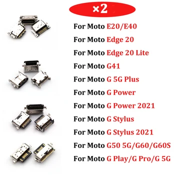 2 бр. USB конектор За Зареждане, Порт За Зареждане Конектор За Мото E20 E40 G41 G60 G60S G50 5G G Stylus Power 2021 Edge 20 G pro play 2021