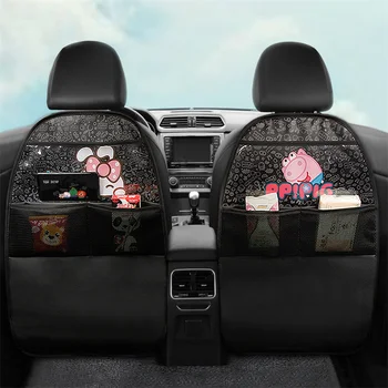 Cartoony калъф за автомобилни седалки от Изкуствена кожа за Деца, 1 бр. Сладък мат срещу удари, Защитно наметало на задната седалка, Защитно покритие
