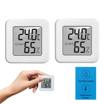 Термометър за стая, LCD цифров измерител на температура, влагомер за стая, сензор за влажност на въздуха, вътрешен термометър, температурата