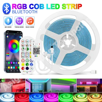 DC24V COB LED Strip Light RGB 840 led/м С Регулируема Яркост RGB Гъвкава тиксо Гласово Управление Smart WiFi/Bluetooth/Дистанционно Управление
