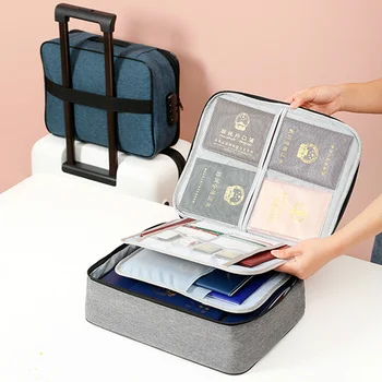 Многопластова чанта за съхранение на документи, билети, сертификат, файл, организатор, чанти за домашни паспорти, карти, чанти с ключалка с голям капацитет