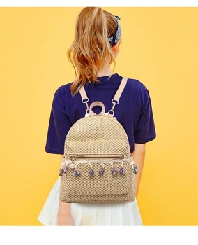 Лятна мода дамска чанта ръчна изработка с пискюли, големи голям дамска чанта-тоут, плажна чанта за отдих, чанта през рамо