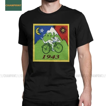 Мъжки t-shirt Albert Hoffman LSD Bicycle Day Памучен Тениска С Къс Ръкав, Киселите Попивателна, Вечерни Тениски С кръгло Деколте, Потник Плюс Размер