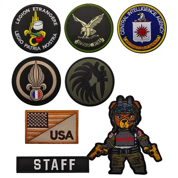 Американските ленти с бродерия на ЦРУ, тактически емблема на Френския легион, военна превръзка на ръката си, стикер на една кука и контур, икона на морала на раницата