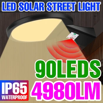 50 W led Слънчева Лампа с датчик за Движение PIR, улично осветление, Външен водоустойчив прожектор, топло бели светодиоди, Слънчева светлина, градински монтиран на стената лампа