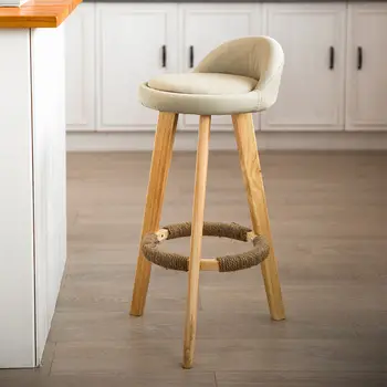 Бар стол от масивно Дърво Модерен Обикновен минималистичен Бар стол Скандинавски творчески Бар стол Чаен магазин Високо столче Мебели за Спалня FYH