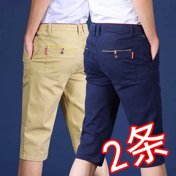 Шорти за мъже капри Ежедневните свободни летни тънки капри Тенденция гащички Мъжки дрехи в корейски стил мъжки панталони за джогинг памучни панталони