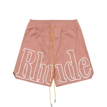 Нови модни шорти Rhude с голяма лого и принтом, мъжки и женски гащички Rhude с завязками, вътрешната мрежа е с бирками Apex Легенди