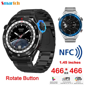 Бизнес интелигентни часовници мъжки Син Зъб Покана NFC 100 + спортни режими, умни часовници, водоустойчиви музикални часовници, часовници с максимална безжична зареждане
