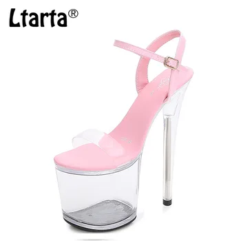 LTARTA/ Дамски Летни Сандали; Прозрачни Обувки на платформа с високи Токчета 20 см; Сандали с Отворени Пръсти; Дамски Обувки за Сватба LFD