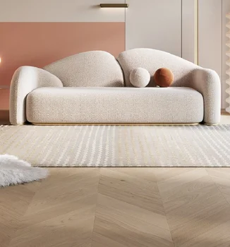 Разтегателен диван в хола модерен, лек, луксозен и напреднали. 2023 нов креативен вълнен кашмир с извит връх