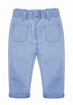 Джинси за малки момчета KIDSCOOL SPACE, дънкови панталони с еластичен колан под формата на D-образни халки отпред, 2 джоба