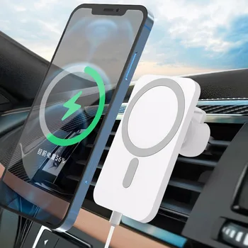Магнитен Кола за Magsafe iPhone 12 13 14 Pro Max Аксесоари от 15 Вата Бързо Qi Wireless Charging Планина За Смартфон Зарядно за Кола